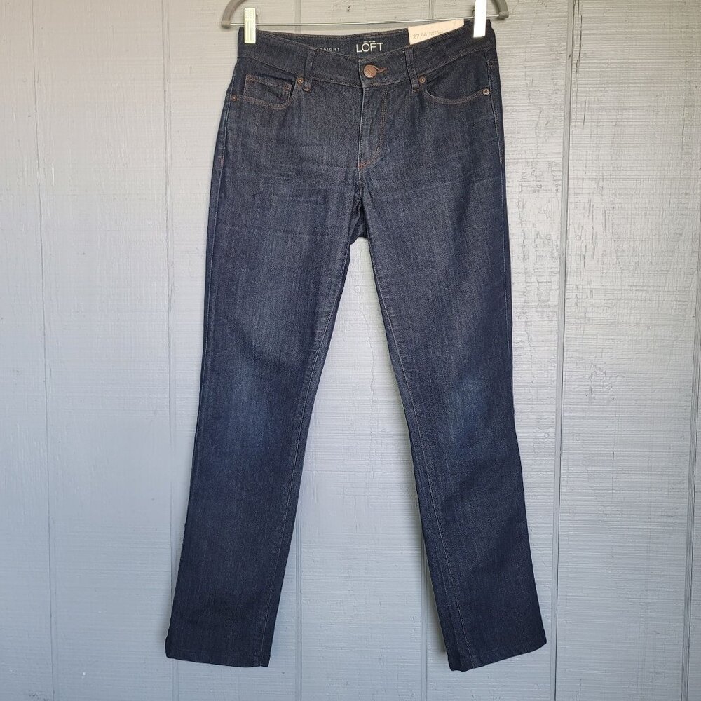 Ann Taylor LOFT Curvy Straight Mid-Rise Denim Jeans. Size 27/4